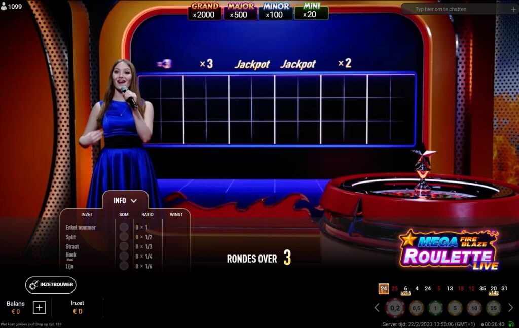 mega fire ρουλέτα λάιβ