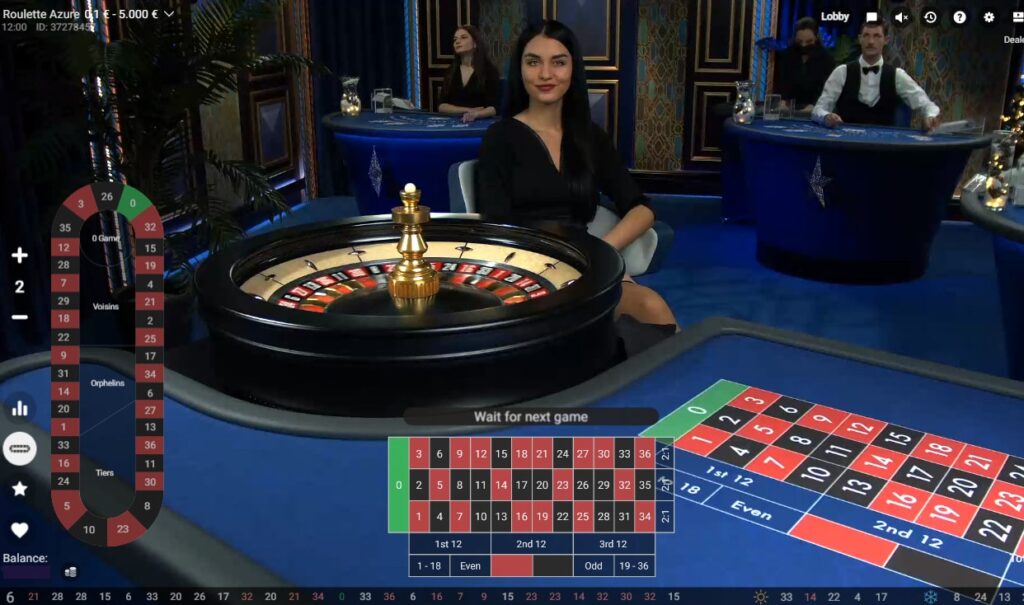 roulette pragmatic azure λάιβ στούντιο καζίνο